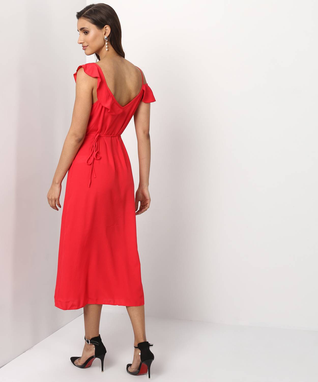 Trendyol Women Wrap Red Midi/Calf Length Dress - Buy Trendyol Women Wrap  Red Midi/Calf Length Dress Online at Best Prices in India | Flipkart.com