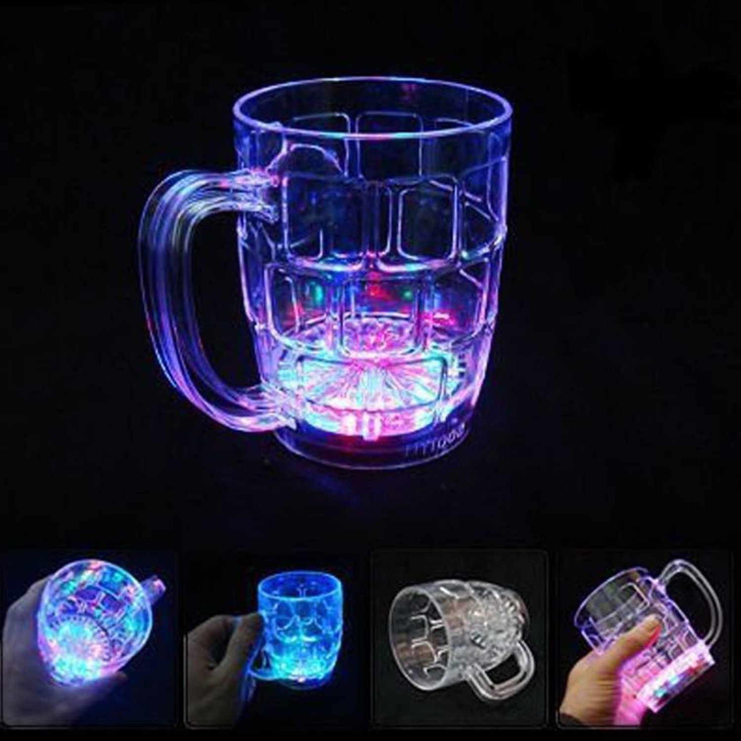 Image of Kidzoo 250ml LED Flashing Lightning Magic-Mug For Gift & All Party Occasions Plastic Beer Mug