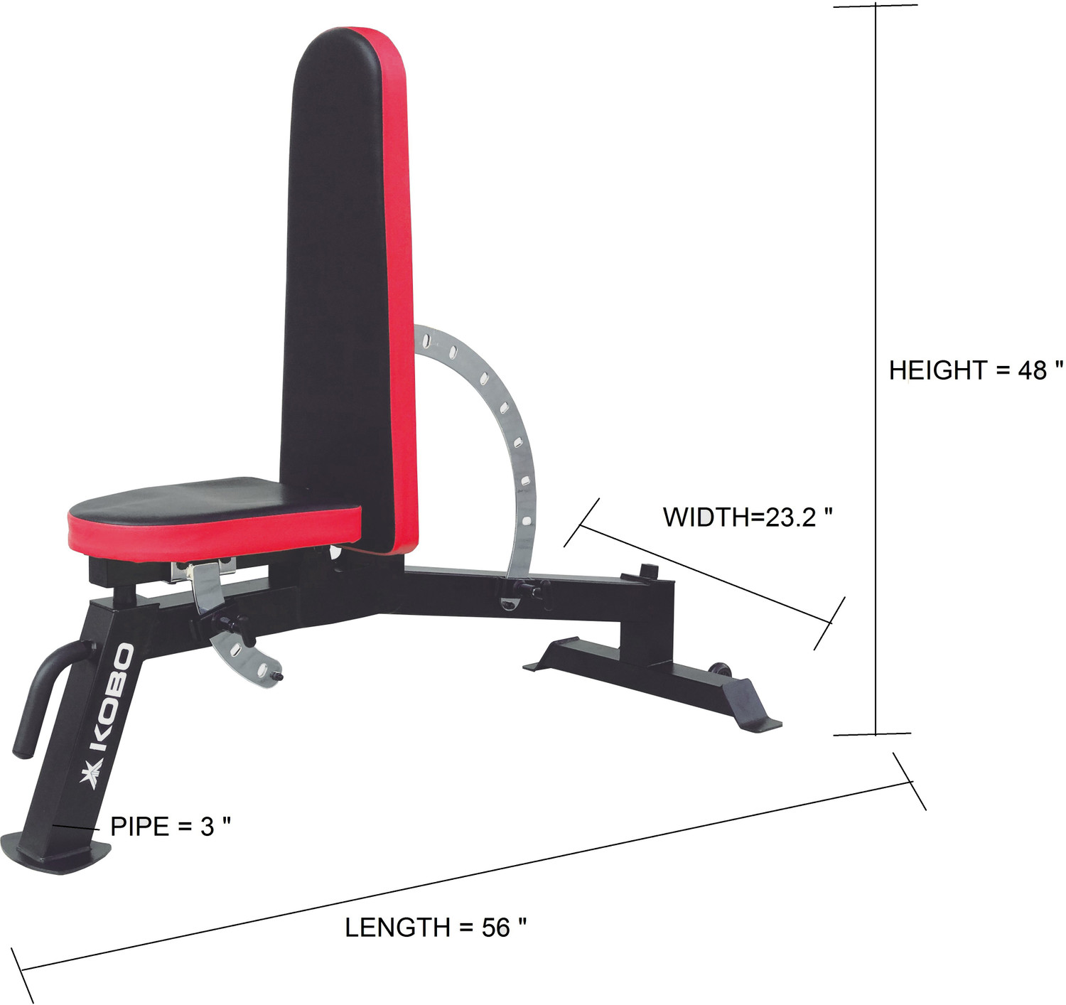 Image of KOBO EB-1008 Adjustable Exercise Bench Imported Multipurpose Fitness Bench