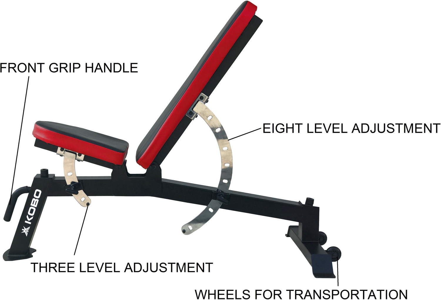 Image of KOBO EB-1008 Adjustable Exercise Bench Imported Multipurpose Fitness Bench