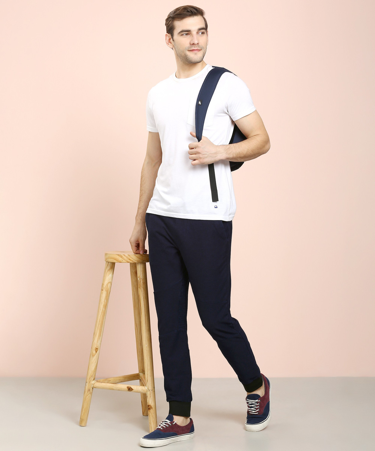 Image of United Colors of Benetton Regular Fit Men Dark Blue Trousers