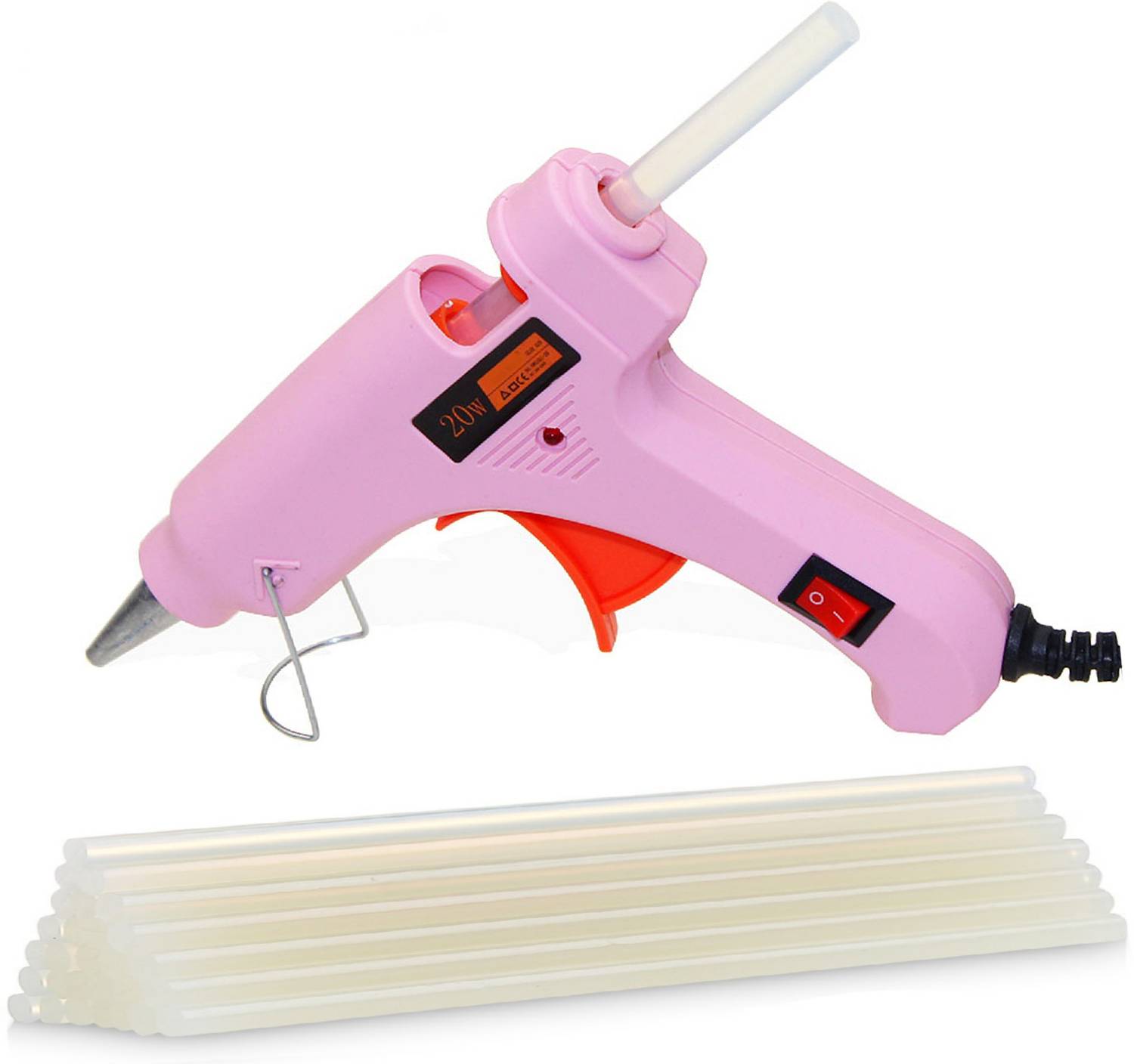 bandook PINK 20W 20WATT WITH 25 TRANSPARENT STICKS Standard Temperature Corded Glue Gun