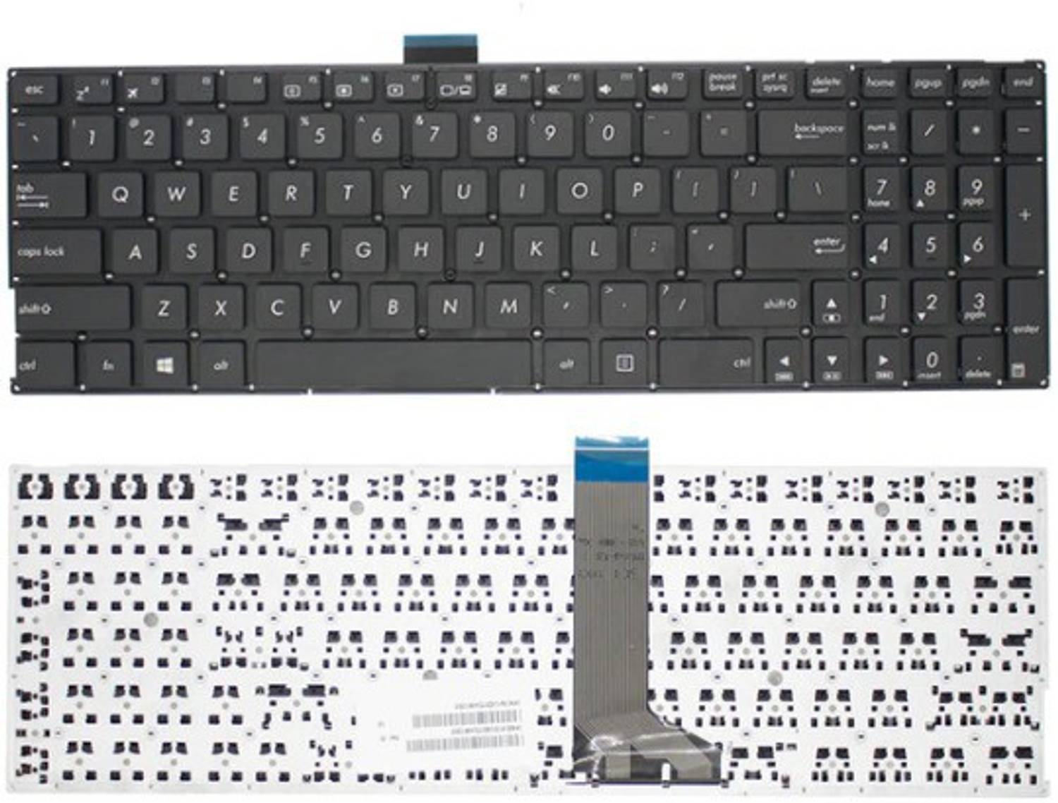 ASUS X553 X553M X553MA Internal Laptop-size Laptop Keyboard Compatible with Desktop, Laptop, Mac Backlit Membrane Mixed Colour Lighting, White & Black Keycaps, Double Injection Key Caps