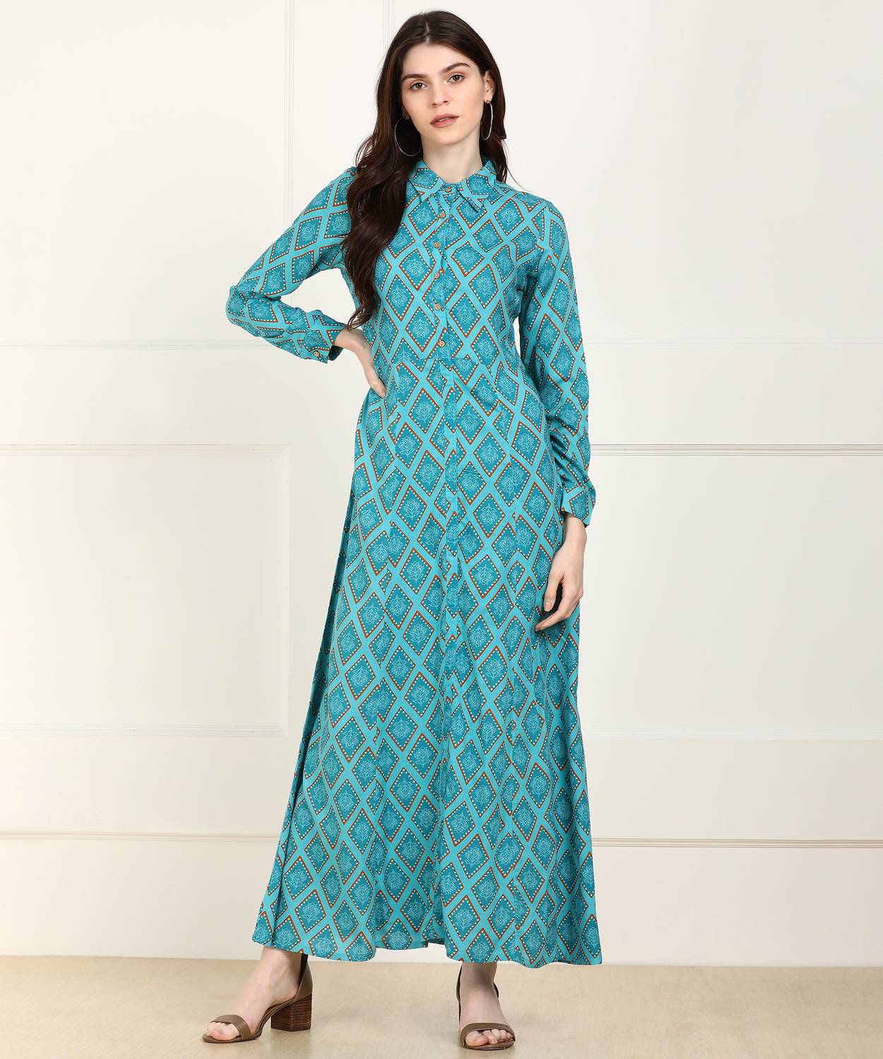 global desi blue maxi dress Printed Dress Global Desi Maxi Dresses Online Sky Blue Printed Maxi Dress Indian Dresses Online Shop