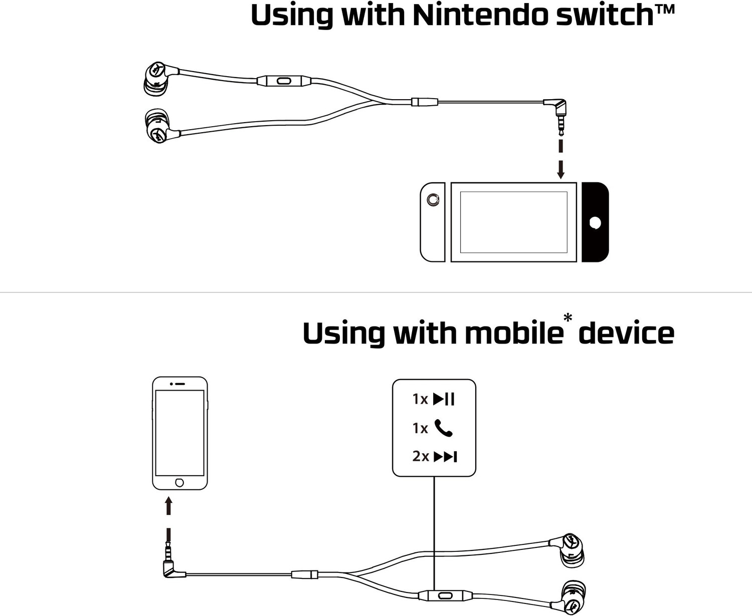 Image of HyperX Cloud Earbud for Nintendo Switch and Mobile Gaming (HX-HSCEB-RD) Wired