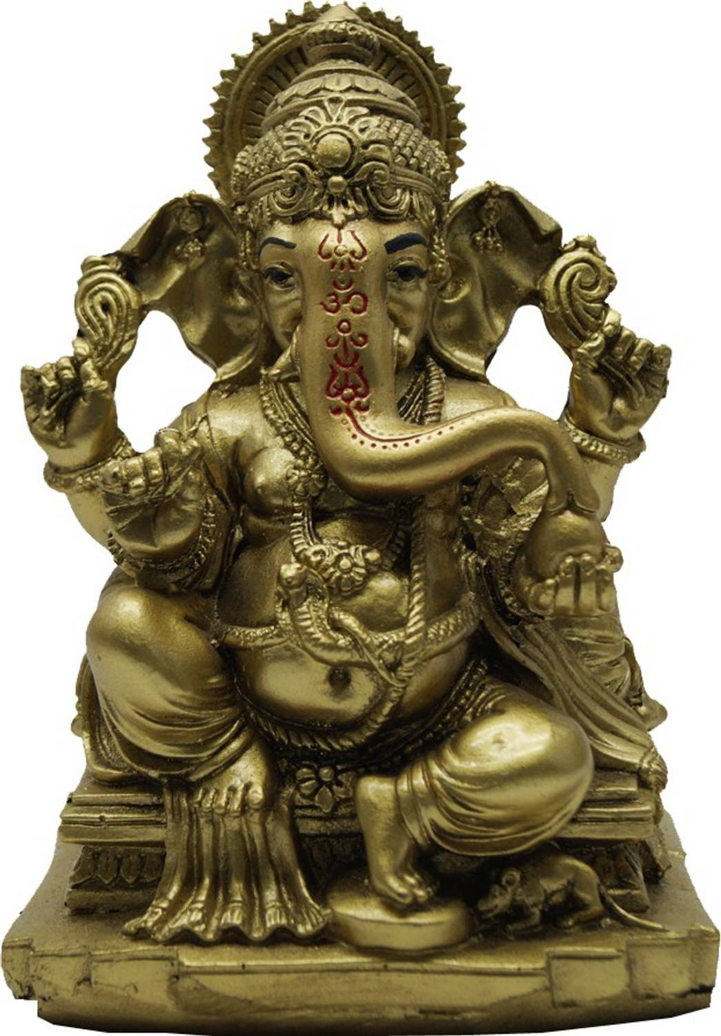 JRG Ganesha Gold Antique Finish Idol Statue Decorative Showpiece  -  14 cm