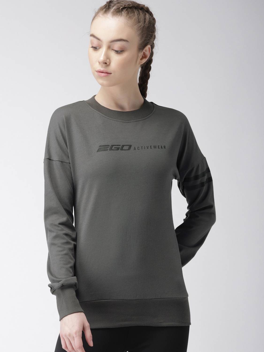2GO Full Sleeve Solid Women Sweatshirt