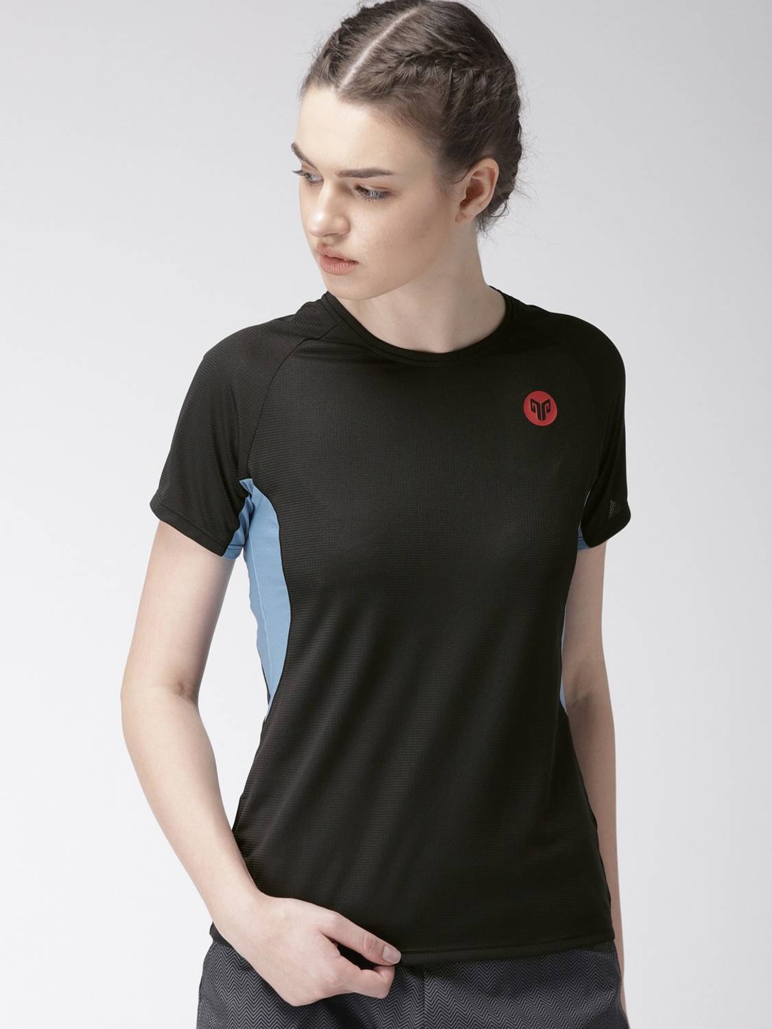2GO Solid Women Round Neck Black T-Shirt