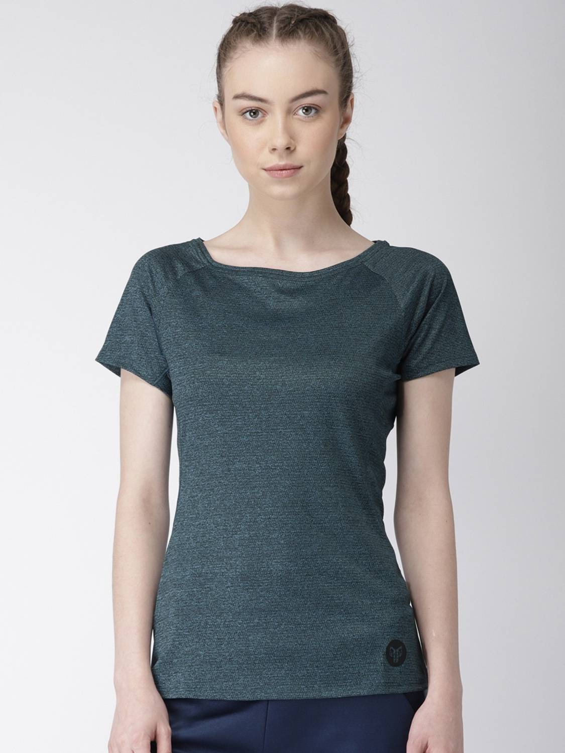 2GO Solid Women Round Neck Grey T-Shirt