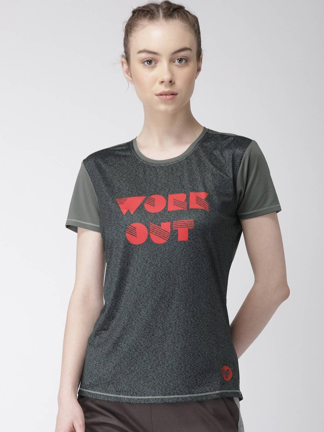 2GO Graphic Print Women Round Neck Grey T-Shirt
