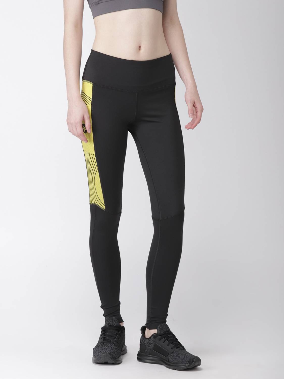 2GO Printed Women Black Tights