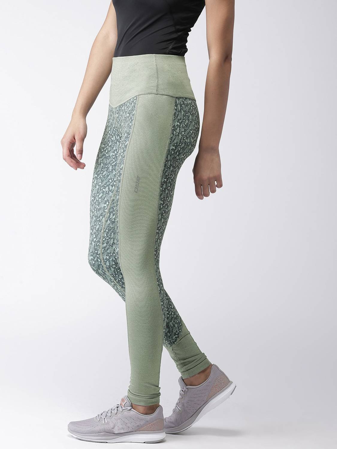 2GO Printed Women Dark Green Tights