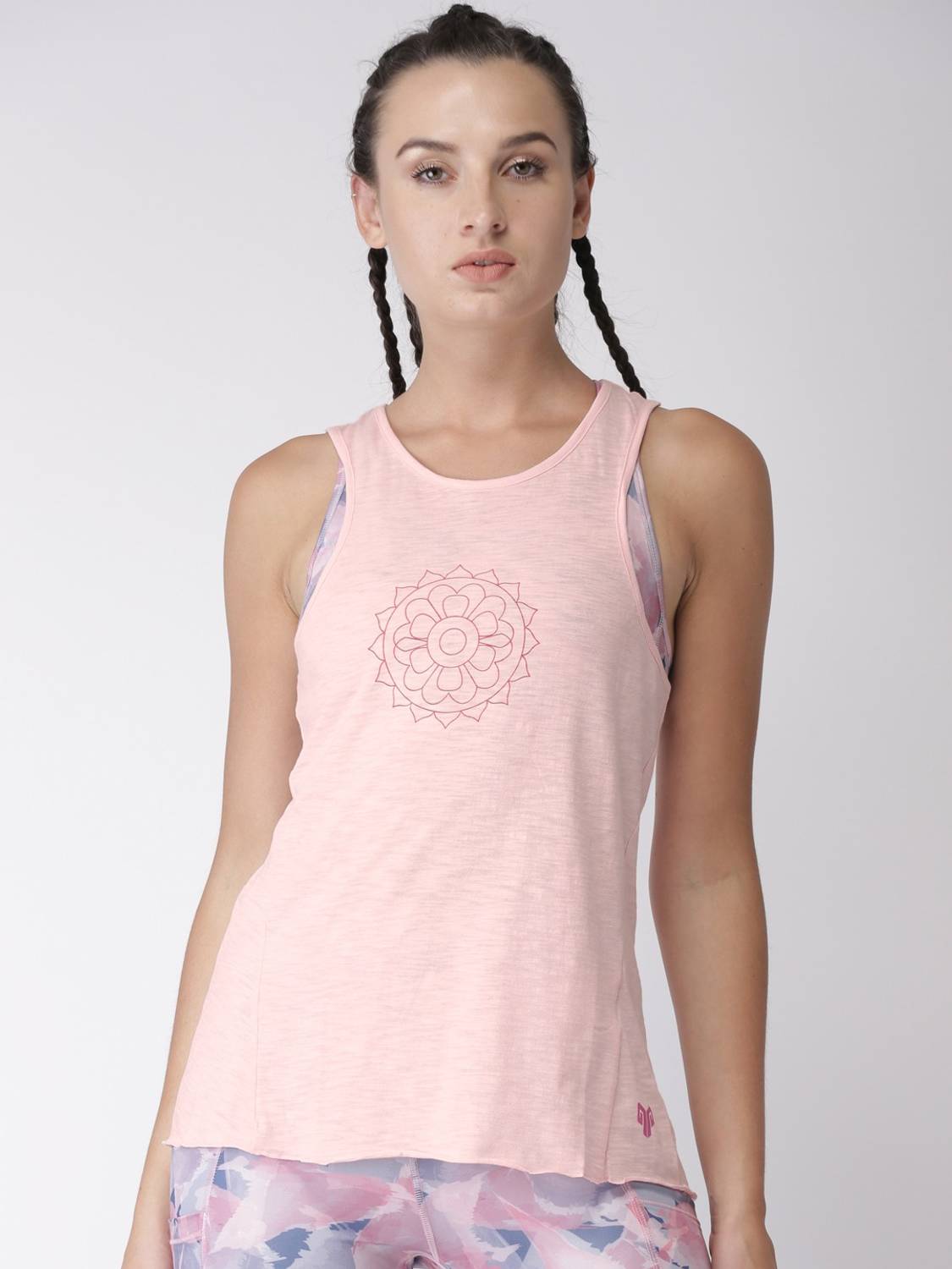 2GO Casual Sleeveless Printed Women Pink Top