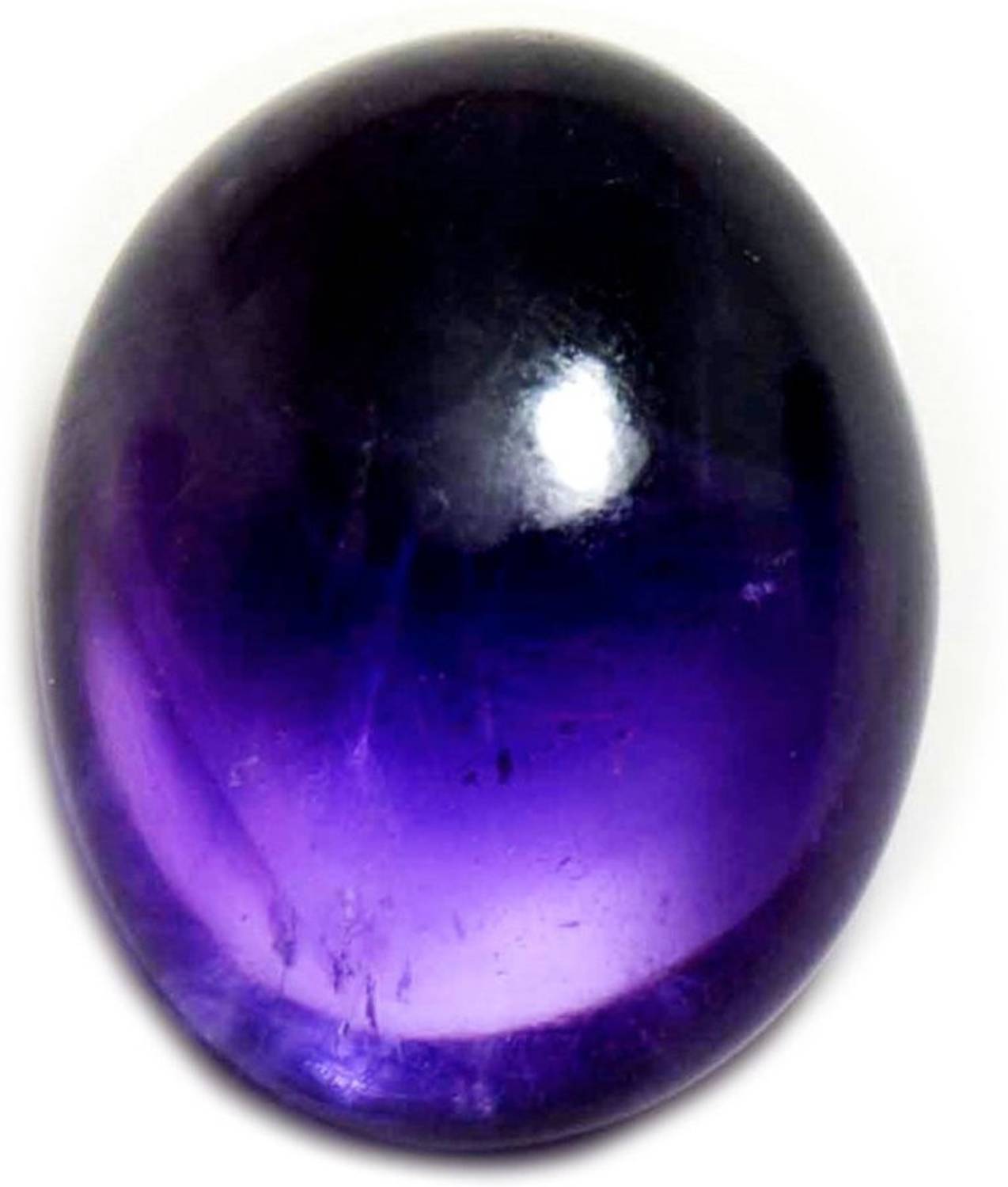 55Carat 7.25 Ratti Lab Certified Cabochon Genuine Amethyst Gemstone 6.59 Carat Oval Shape Katella Engerised Stone Decorative Showpiece - 14 cm