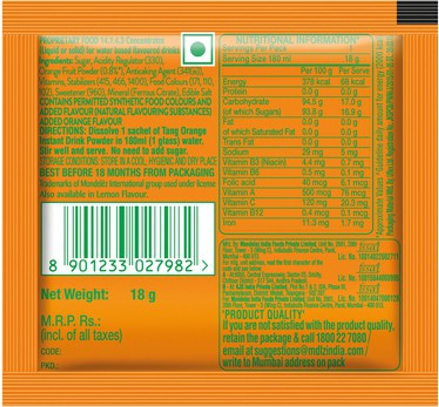 Image of TANG Orange Instant Drink Mix