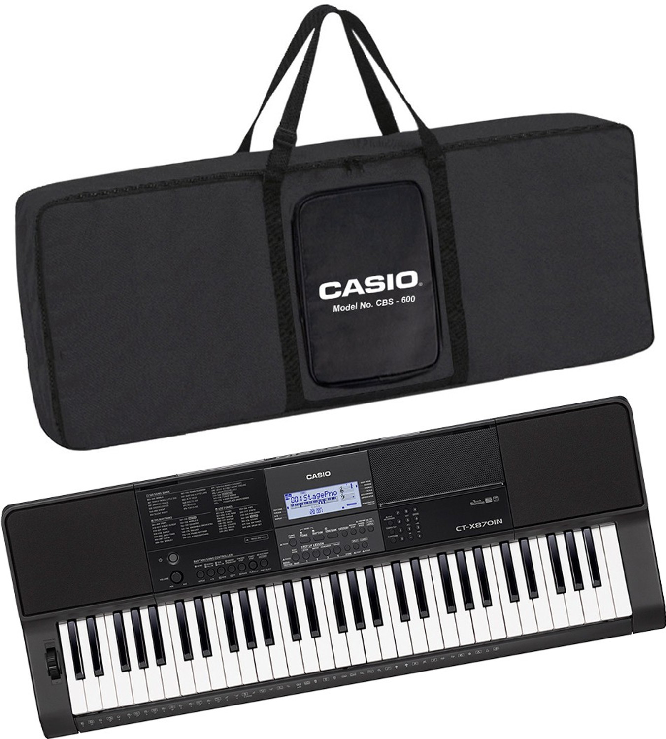 Image of CASIO CT-X870IN + Black Carry Case Digital Portable Keyboard