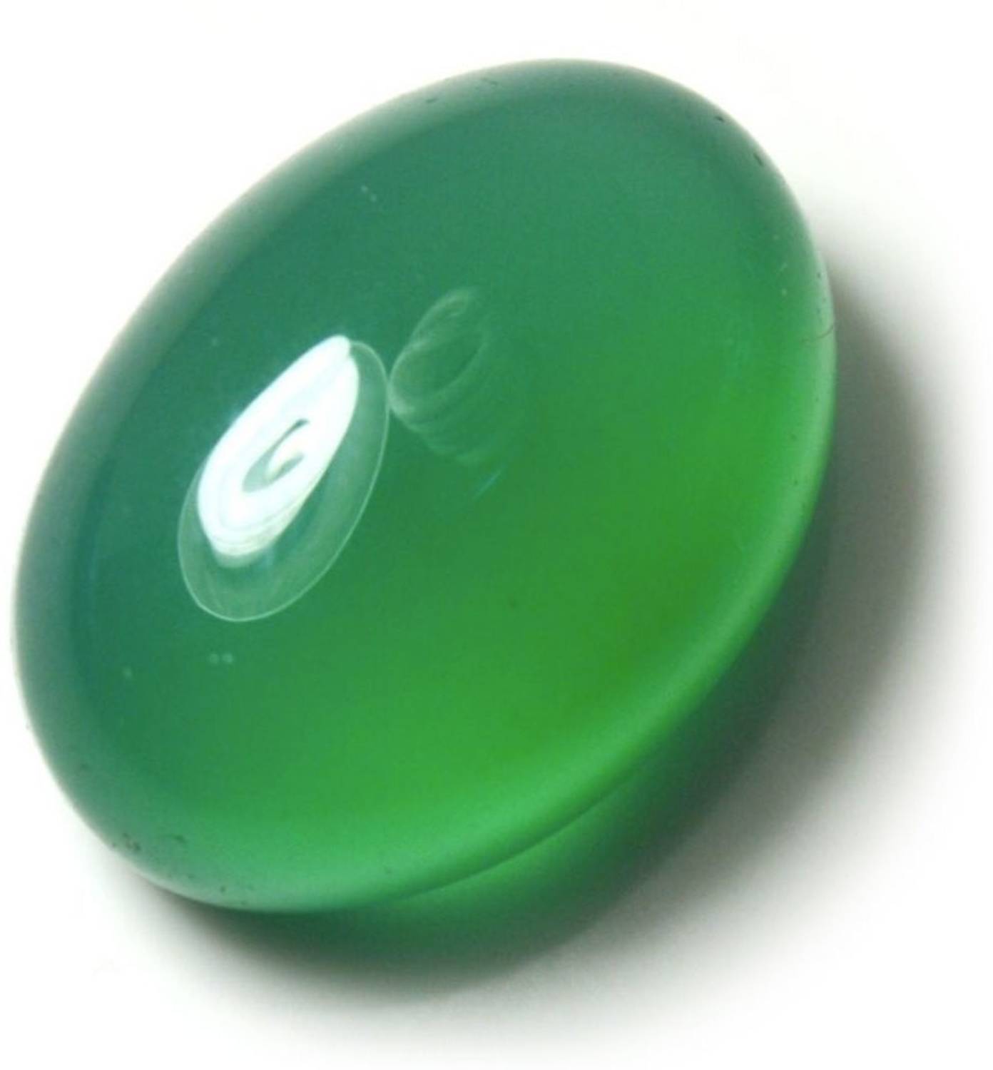 55Carat 5.25 Ratti Genuine Certified Green Onyx Gemstone 4.77 Carat Oval Haqiq Decorative Showpiece Decorative Showpiece - 1.1 cm