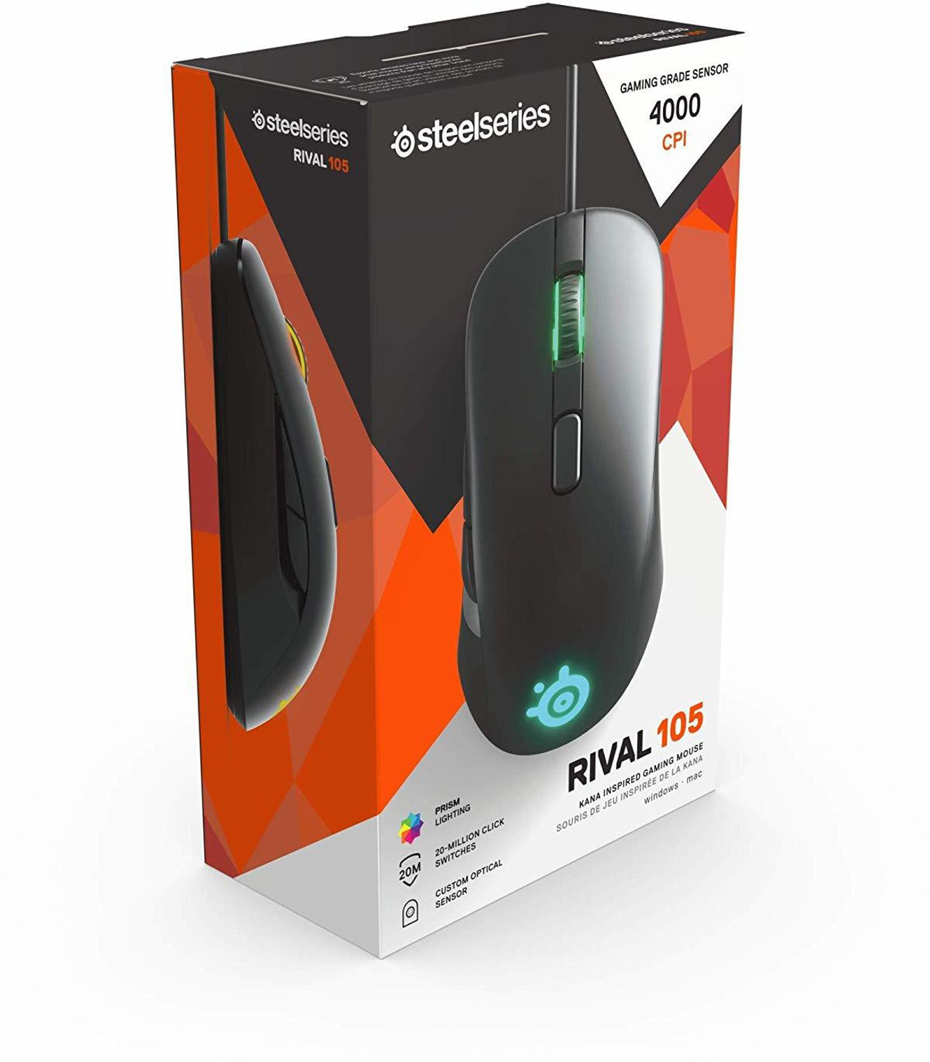 Image of steelseries Rival 105 W Wired Ambidextrous Optical Gaming Mouse