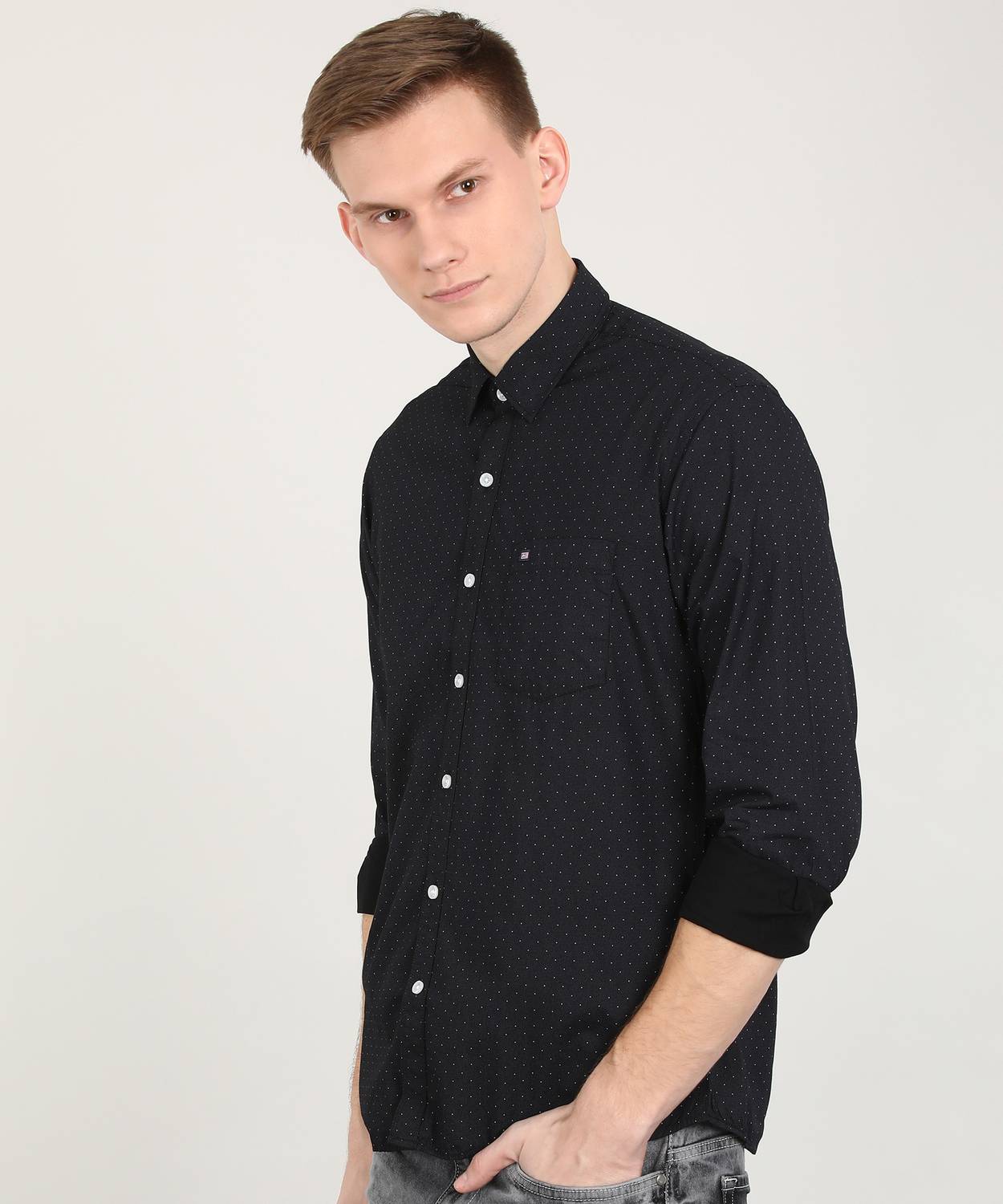 Arrow Sport Men Printed Casual Black Shirt