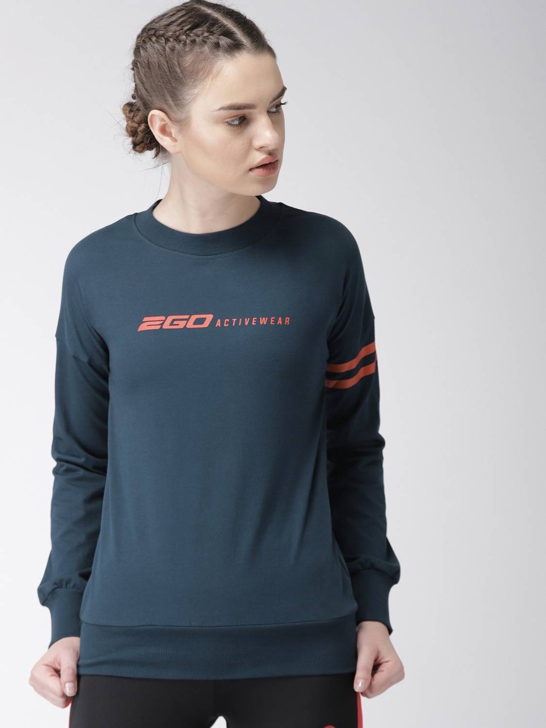 2GO Full Sleeve Solid Women Sweatshirt