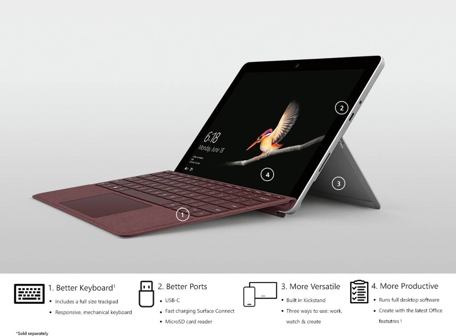 MICROSOFT Surface Go Intel Pentium Gold 4415Y - (4 GB/64 GB EMMC