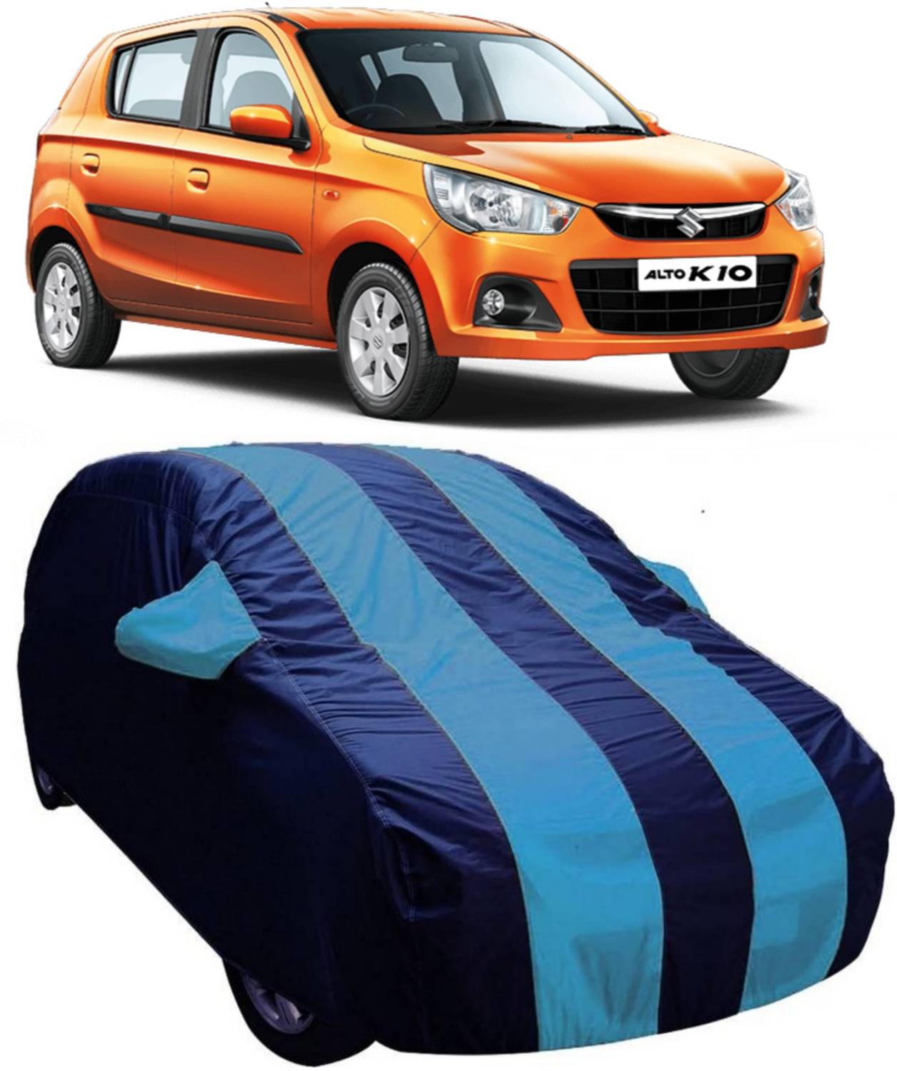 AUCTIMO Car Cover For Maruti Suzuki Alto K10 (With Mirror Pockets)