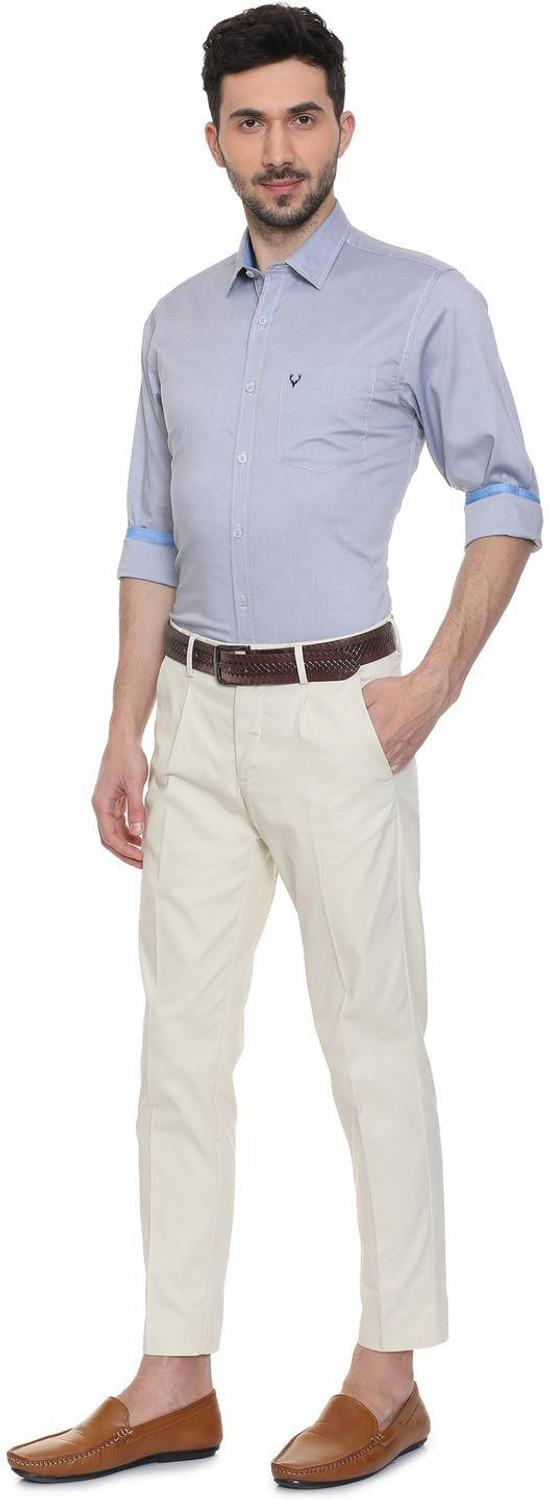 Image of Allen Solly Men Solid Formal Blue Shirt