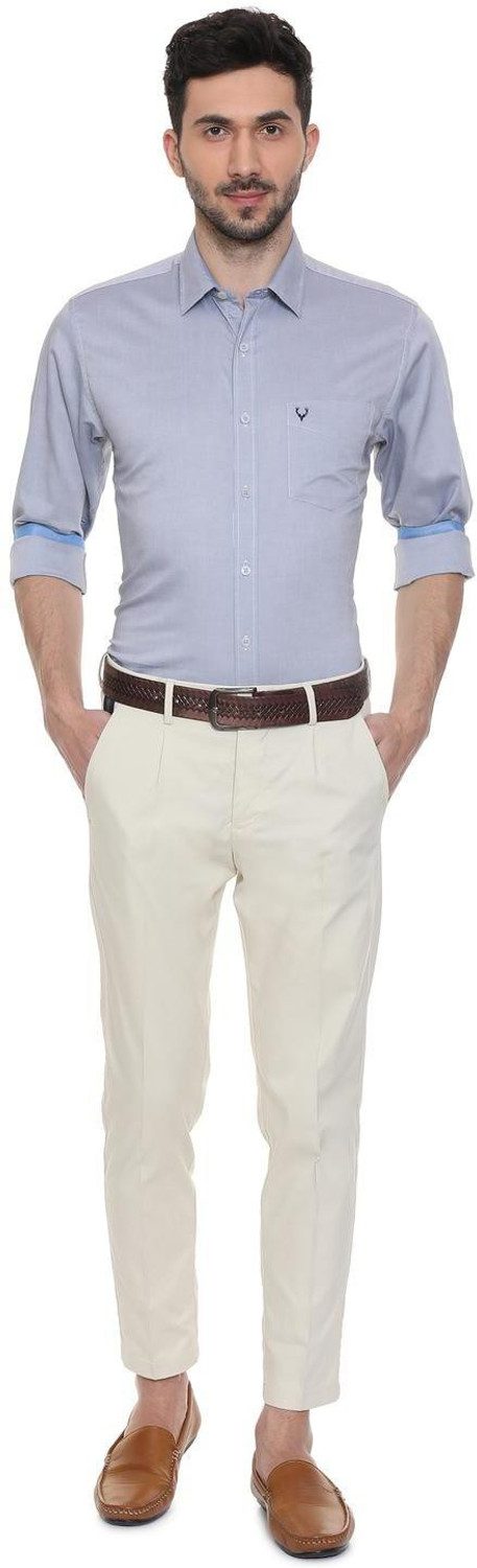 Image of Allen Solly Men Solid Formal Blue Shirt