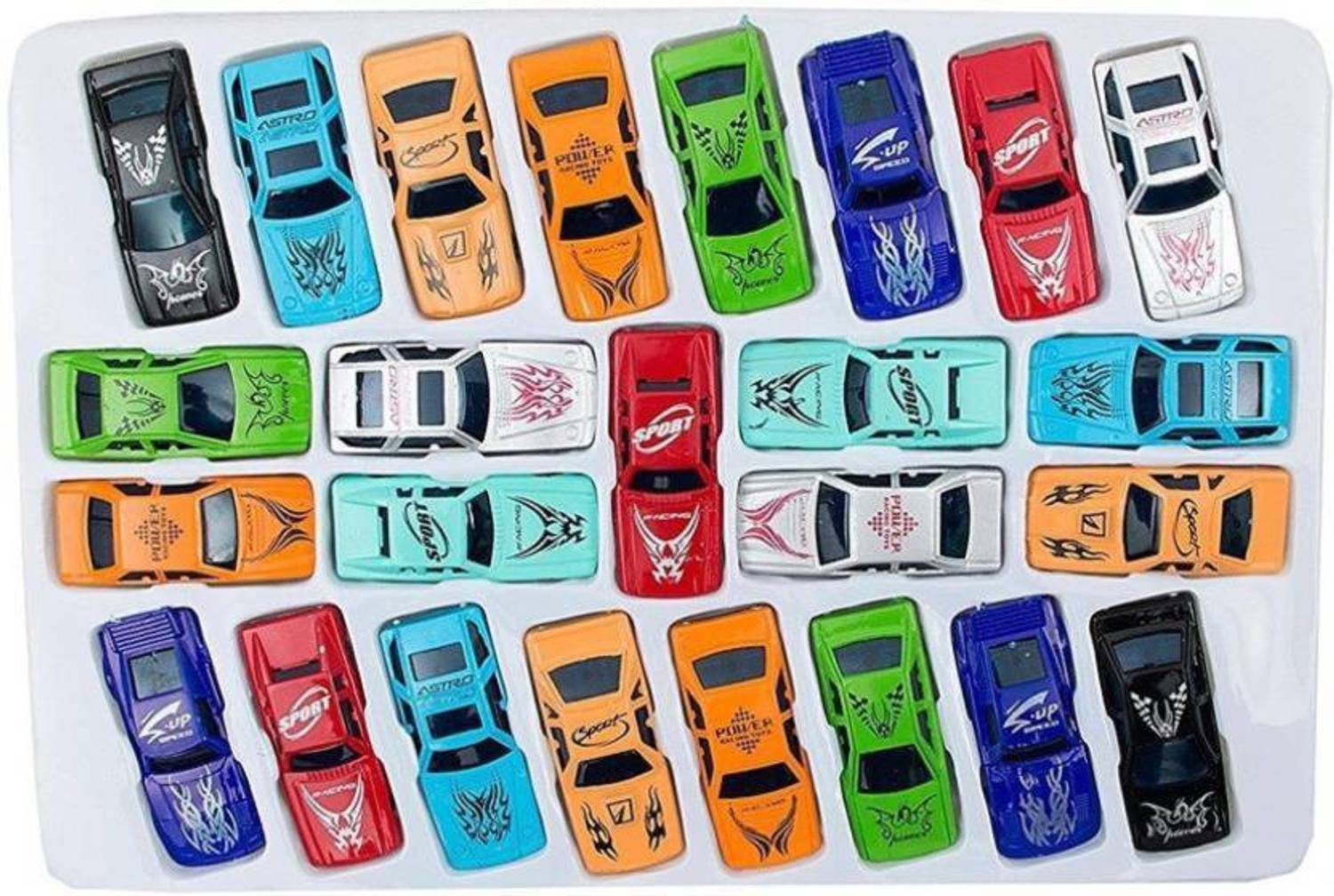 august 25 piecs cars set of small sports racing cars, cars set free wheel for kids