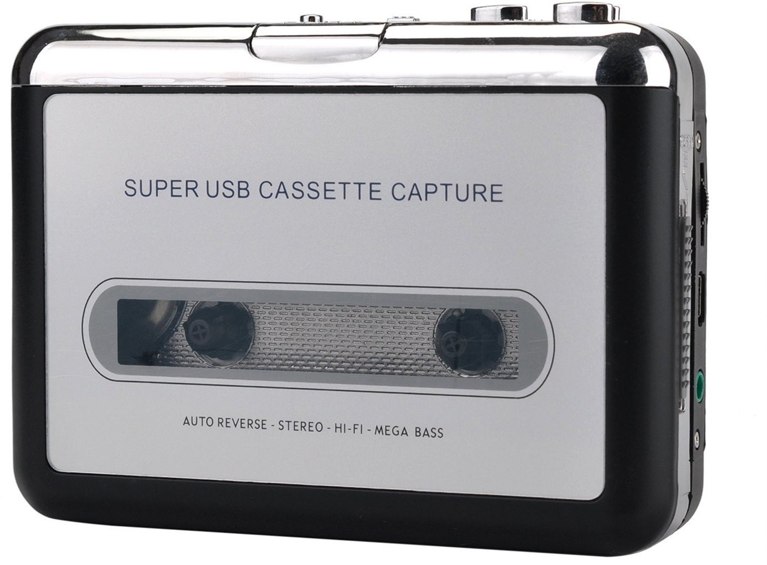 Image of microware USB Cassette capture USB Cassette-to-MP3 Converter Capture, Audio Super USB Portable Cassette / Tape to PC MP3 Switcher Converter with Earphone MP3 Player MP3 Player