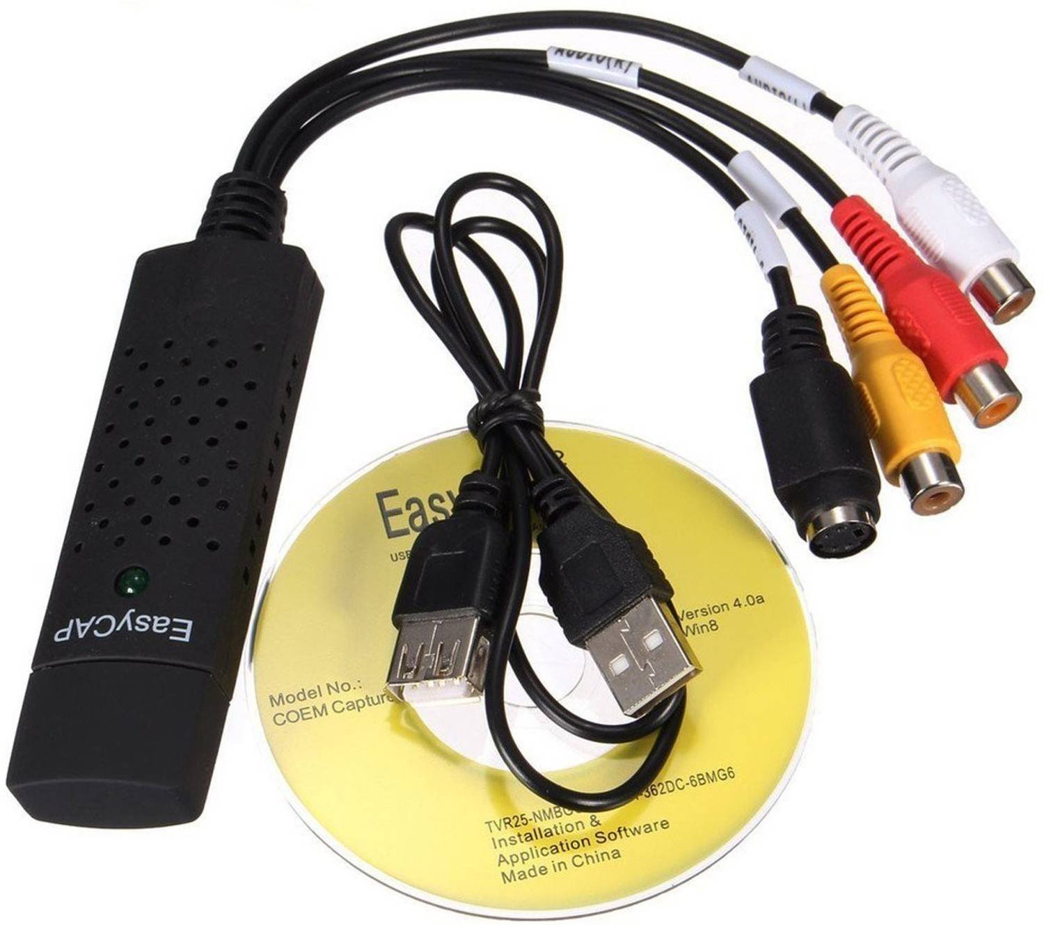 AlexVyan  TV-out Cable Original USB 2.0 Easycap Dc60 Tv DVD VHS Video Adapter Capture Card Audio Av Capture Support Windows Xp/7/Vista 32 Video And Audio Capturing Device directly from TV