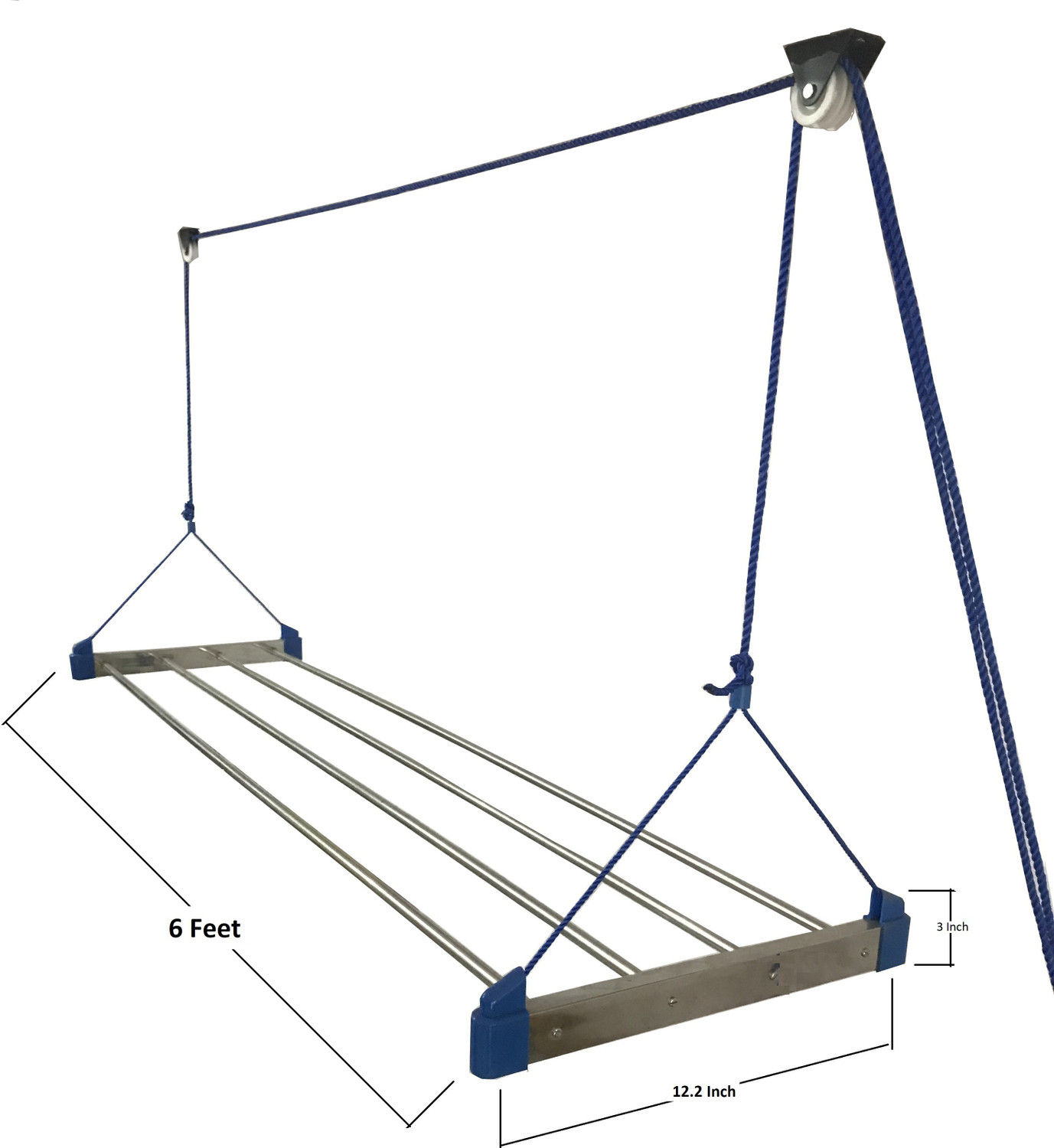 Image of KEEPWELL Steel Ceiling Cloth Dryer Stand Cloth Drying Stand 6 Feet 3 Pipe