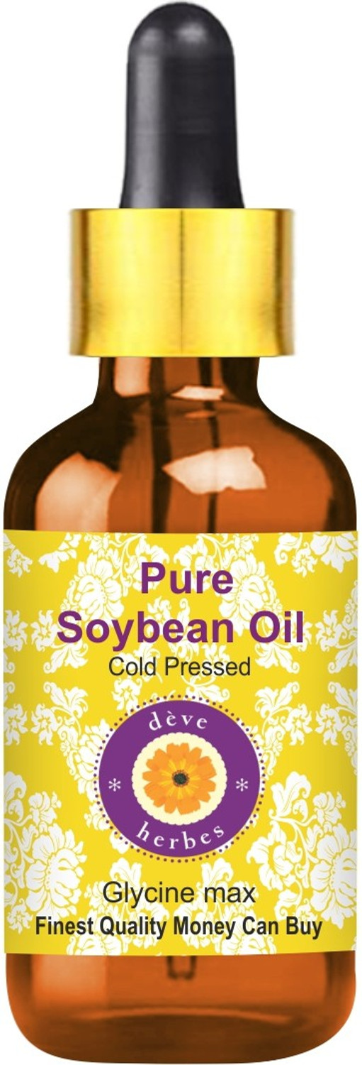 Image of deve herbes Pure Soybean Oil (Glycine max) with Glass Dropper 100% Natural Therapeutic Grade Cold Pressed