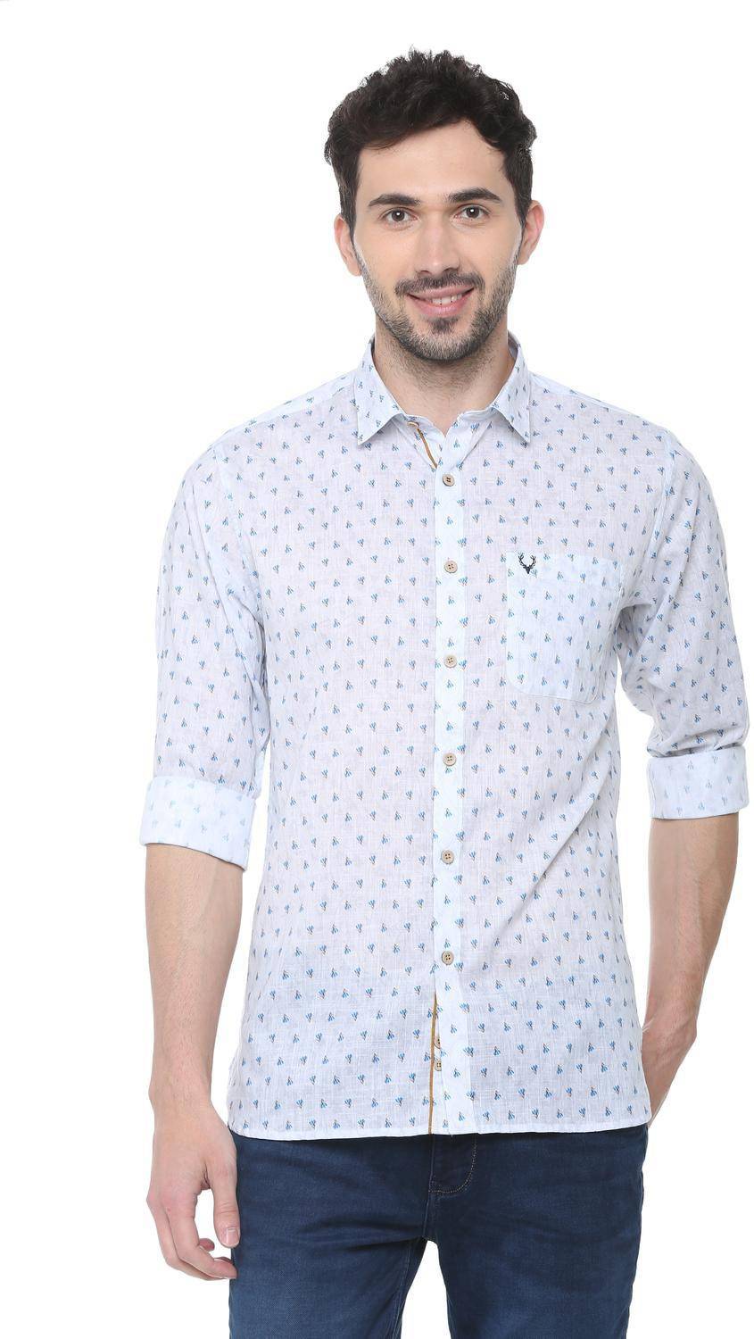 Allen Solly Men Floral Print Casual White Shirt