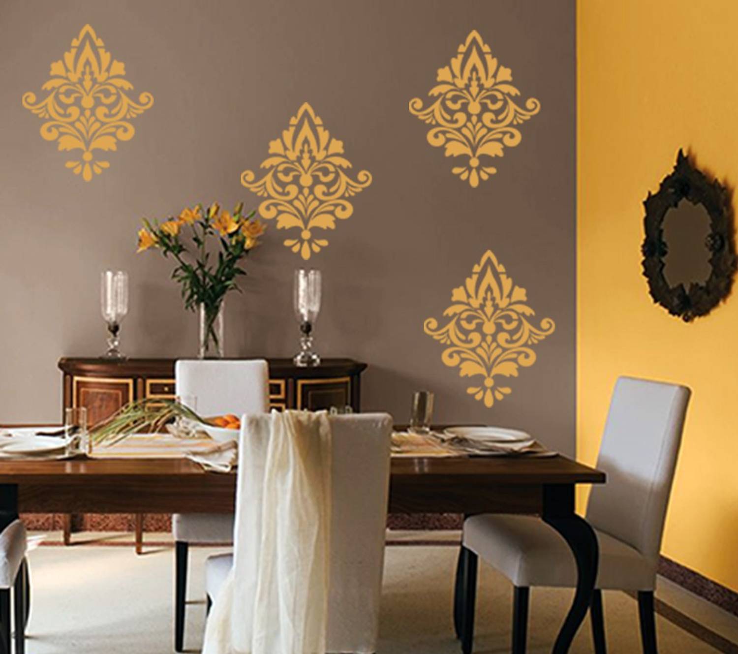 Arhat Stencils DAMASK ASR-E237 GLOSSY PVC Stencil