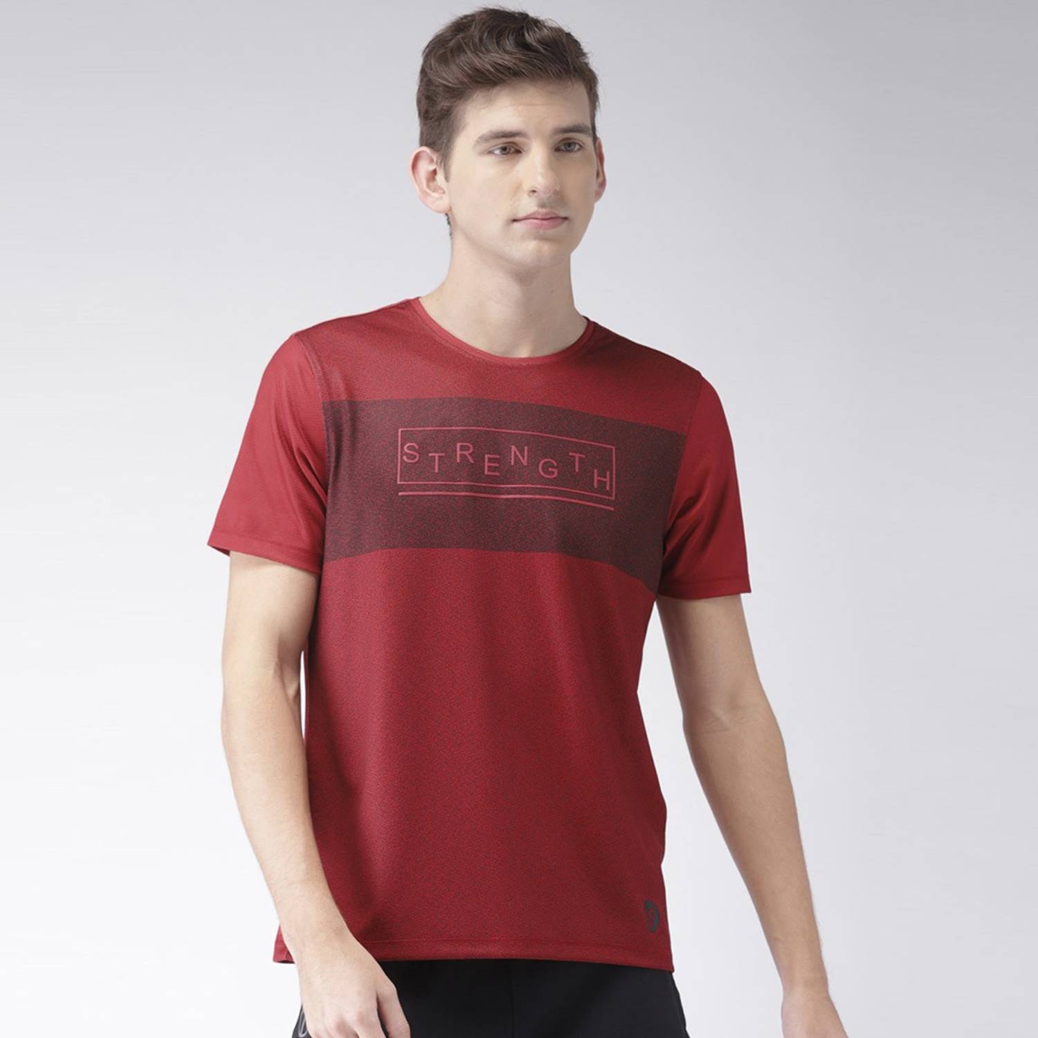 2GO Colorblock Men Round Neck Maroon T-Shirt