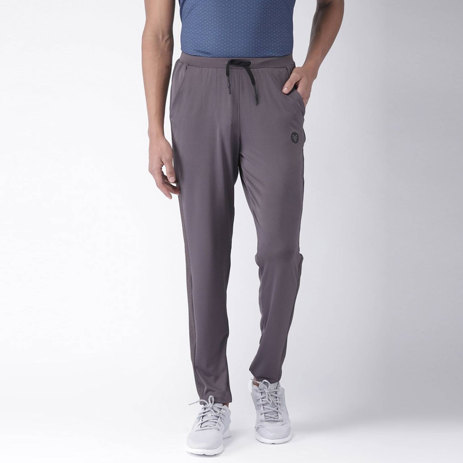 2GO Solid Men Grey Track Pants