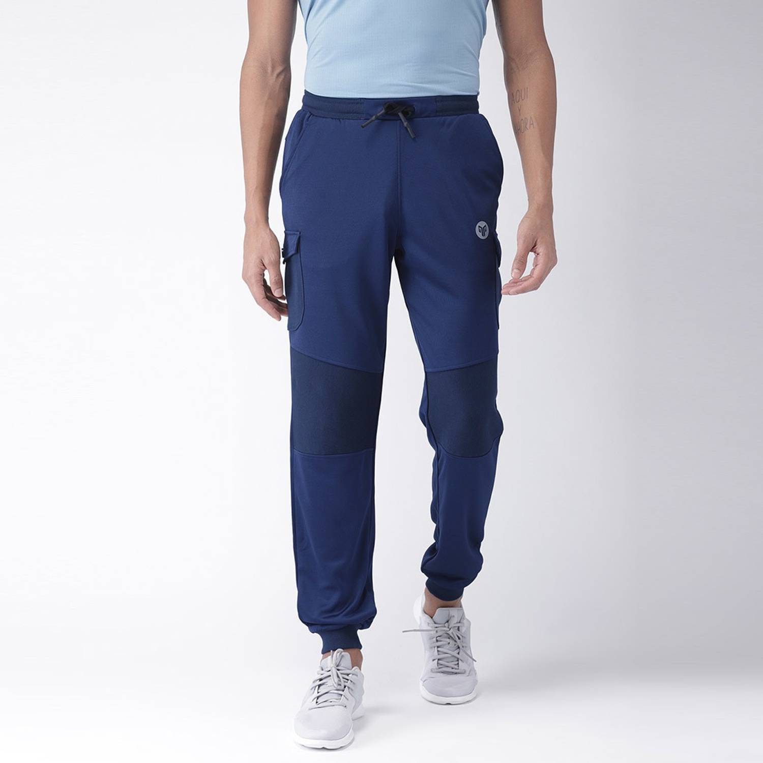 2GO Solid Men Dark Blue Track Pants