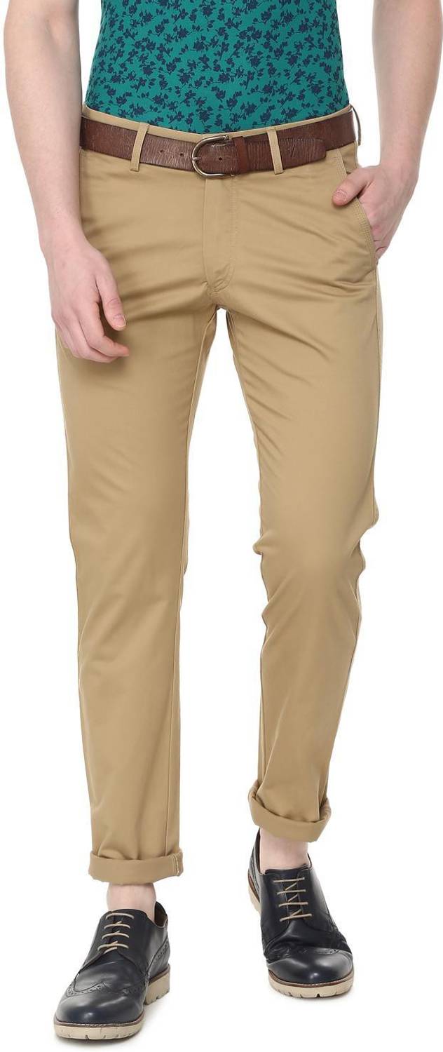 Allen Solly Slim Fit Men Brown Trousers