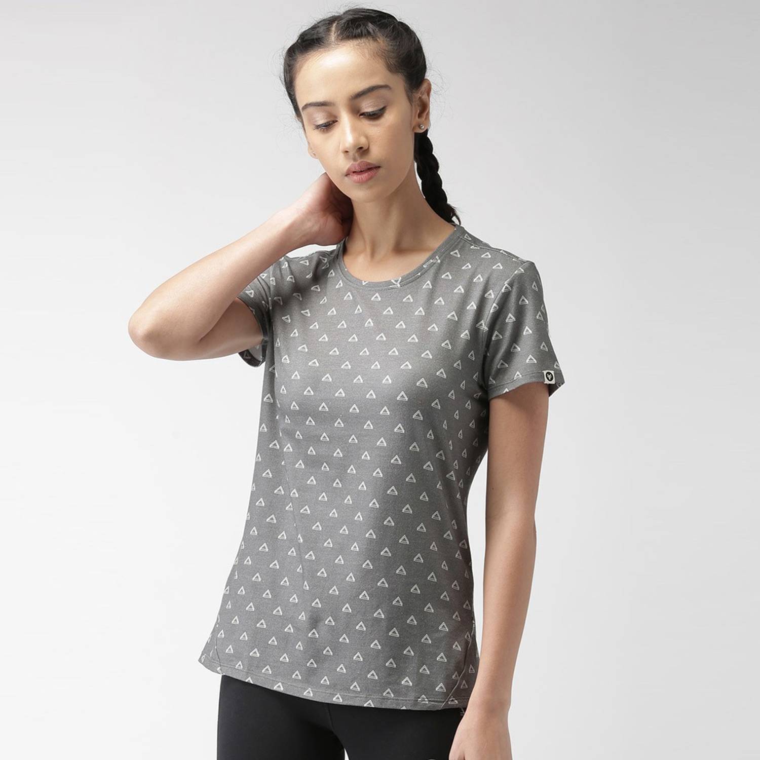 2GO Printed Women Round Neck Grey T-Shirt
