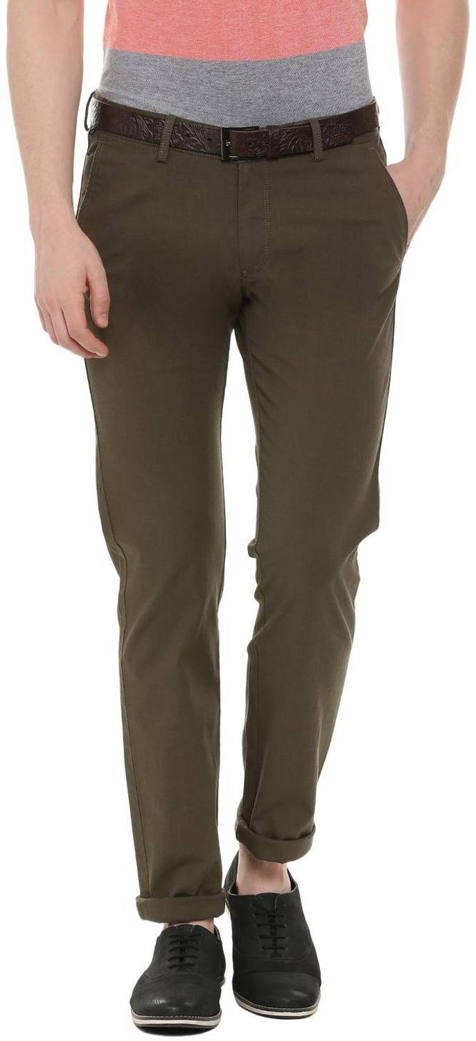 Allen Solly Slim Fit Men Brown Trousers