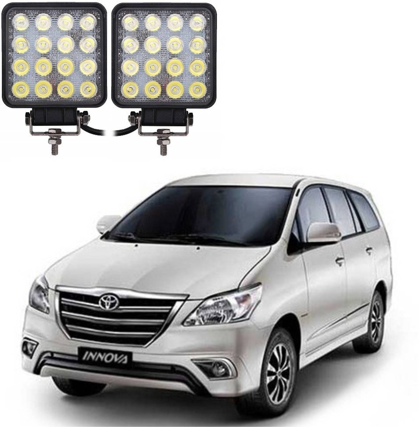 ARN Square Shape Sixteen Led (24W) Fog Light For Innova Headlight Car, Motorbike LED for Toyota (24 V, 48 W)