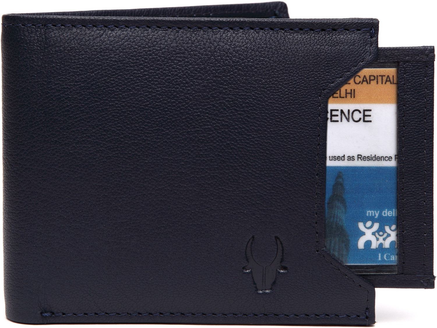 Image of WILDHORN Men Casual Blue Genuine Leather Wallet
