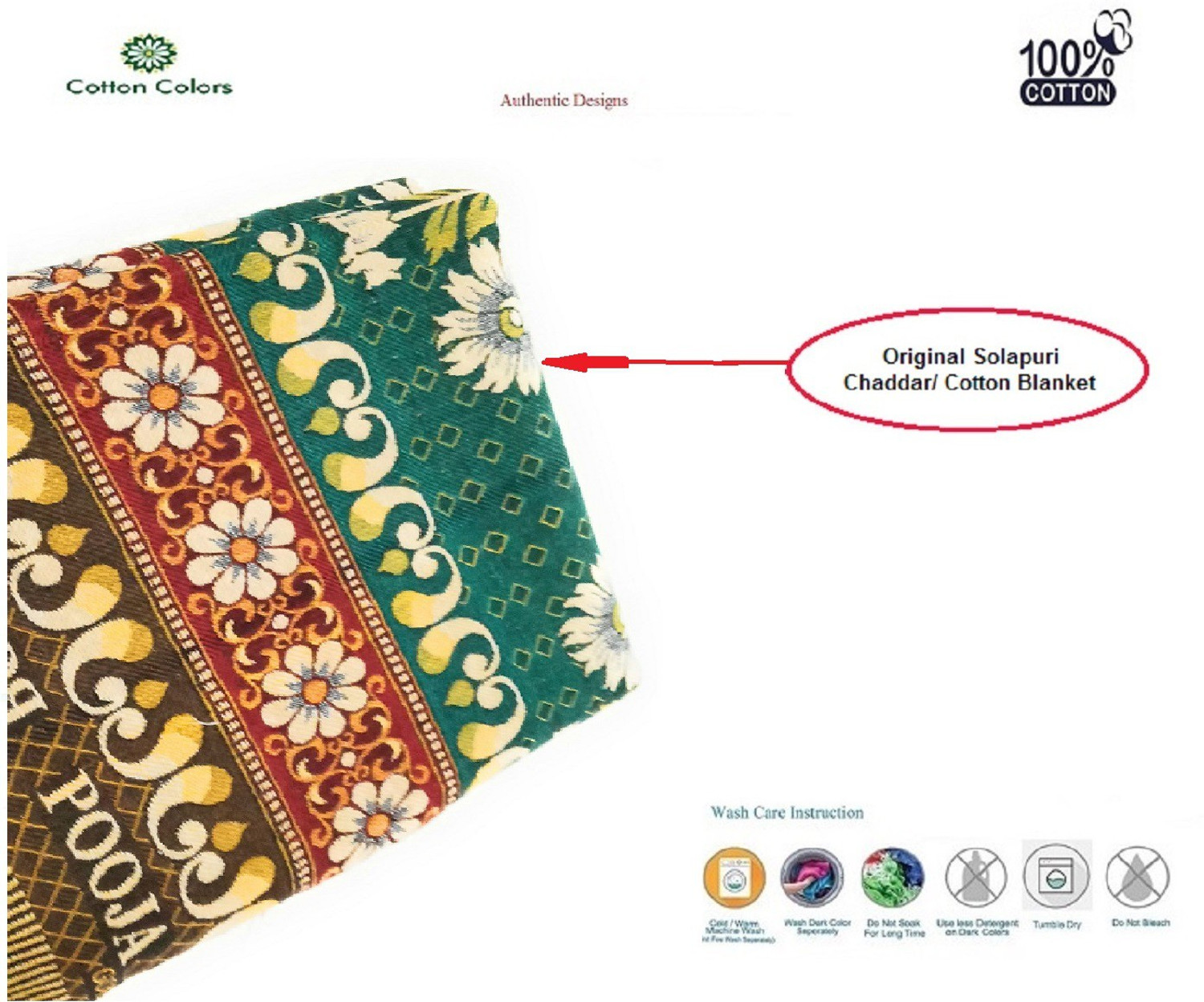 Image of Cotton colors Motifs Double Top Sheet for Mild Winter (Cotton, Multicolor3)