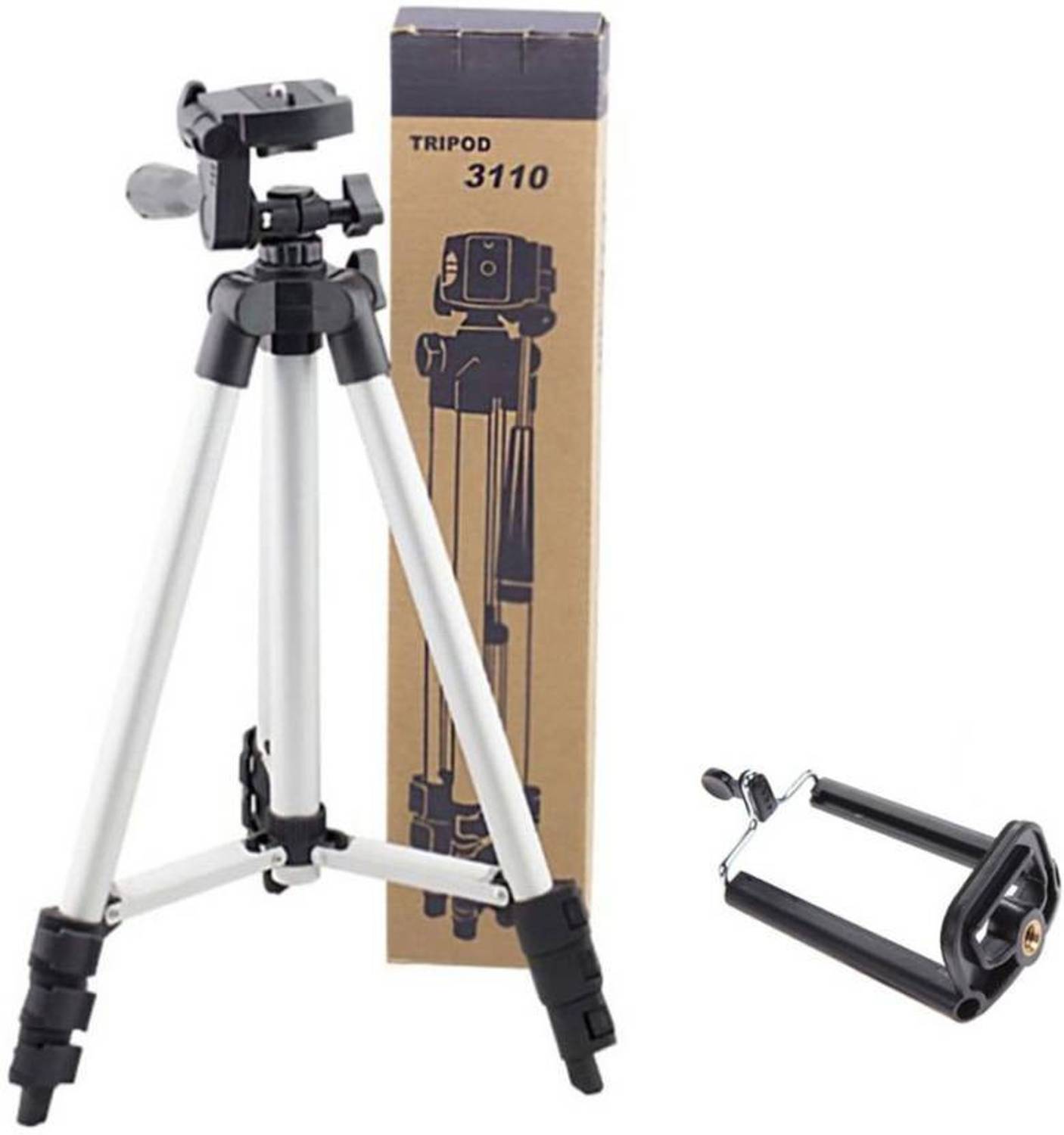 Buy Genuine Tripod 3110A 3-Way Head, Built in Level, Aluminium Legs, Quick Lever Lock Mini Tripod for phone and camera | Foldable Tripod Stand for Mobile Camera, DSLR, Smartphone & Action Cameras Tripod Kit