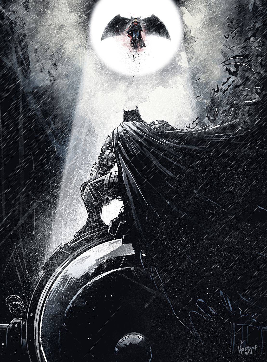 BATMAN WALL POSTER STICKER FOR BEDROOM,LIVING ROOM,OFFICES OF 300 GSM (12x18 )inch WITHOUT FRAME with sticking paper Paper Print
