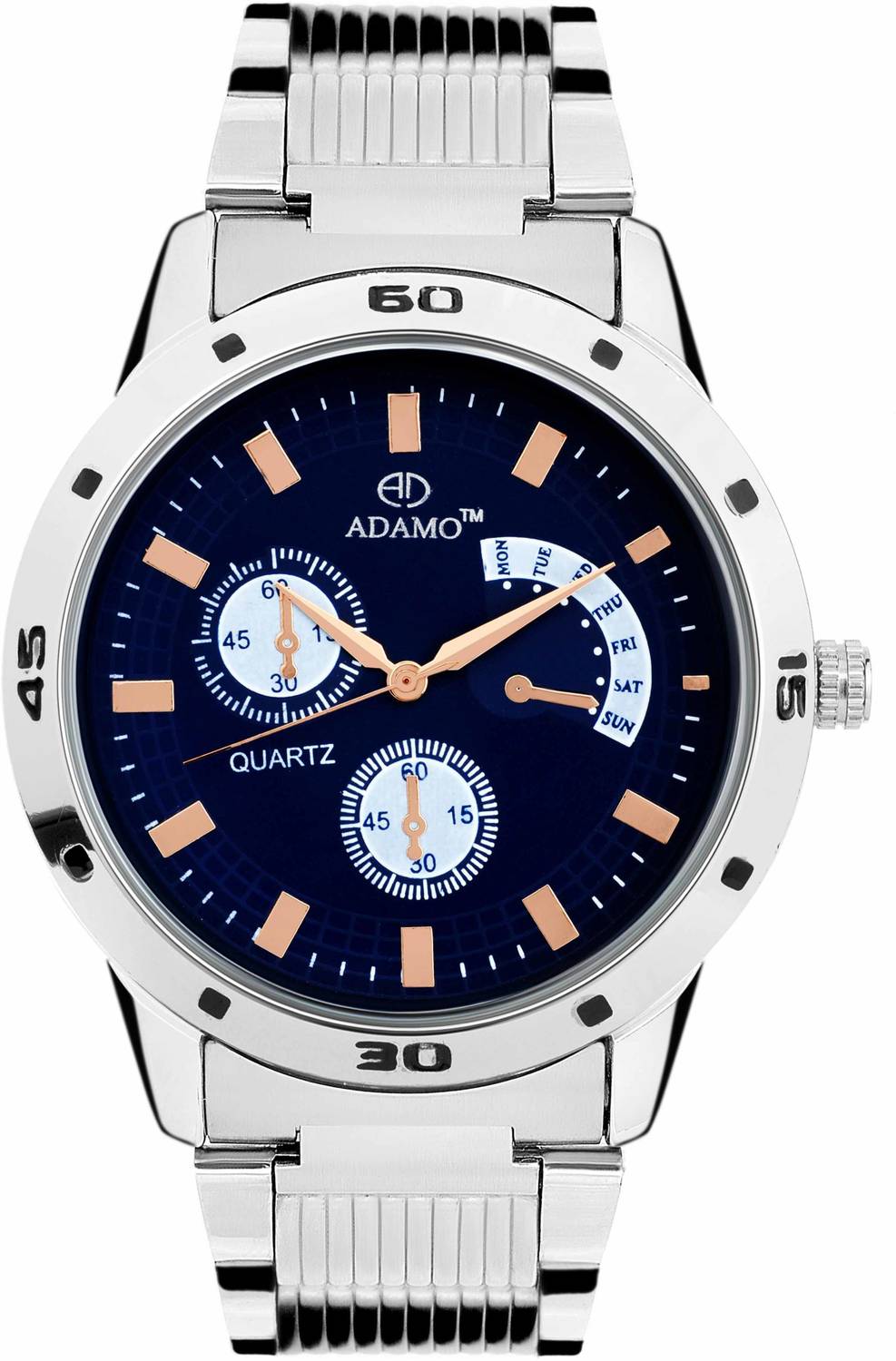 ADAMO Designer wristwatch / watchs Scratch Resistant Black Dial Round Shaped with Metal Strap Premium watch for Men and Boys Analog Watch - For Men