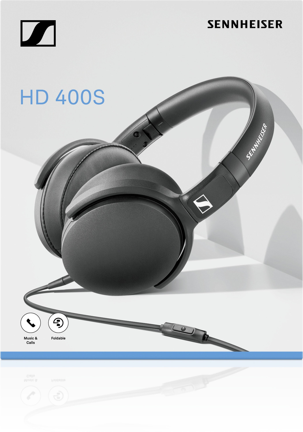 Image of Sennheiser HD 400S Closed Back, Around Ear Headphone with One-Button Smart Remote and Mic Wired