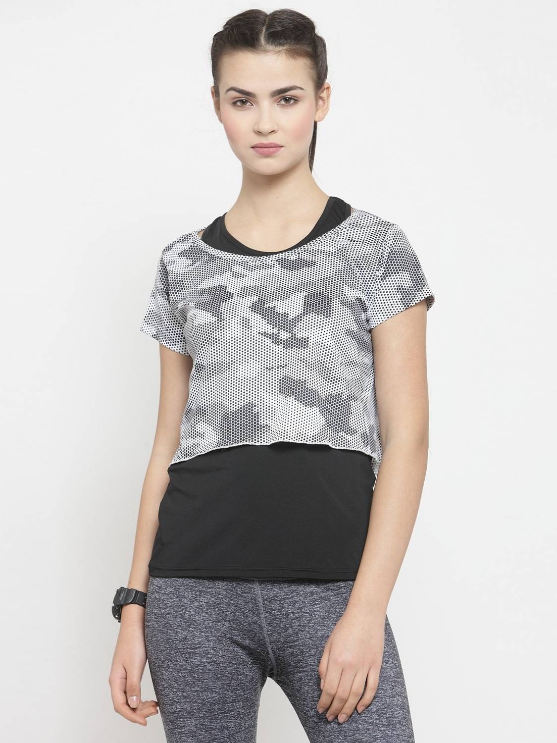 Boston Club Casual No Sleeve Color Block Women White, Black Top