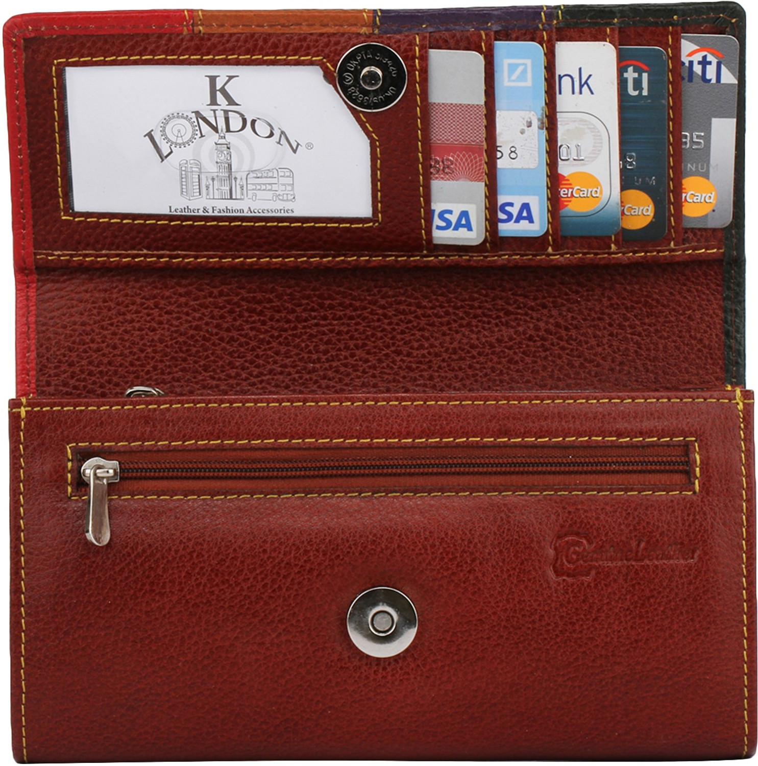 Image of K London Women Multicolor Genuine Leather Wallet